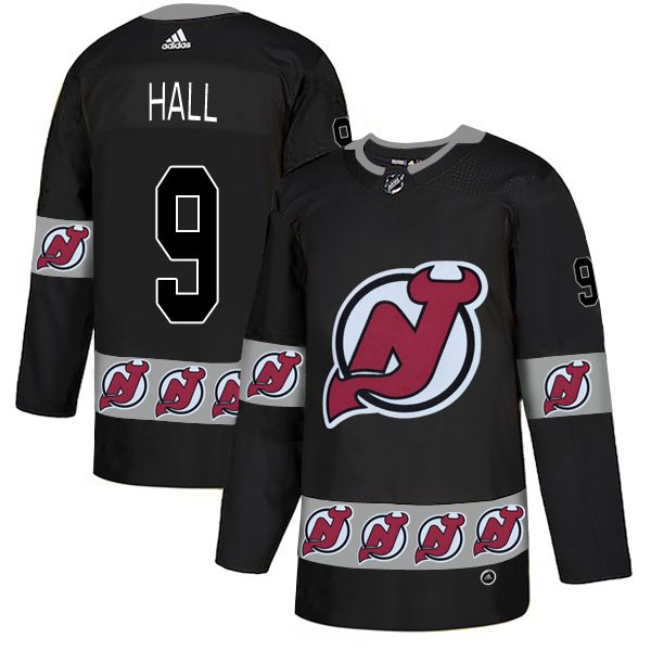 Men New Jersey Devils #9 Hall Black Adidas Fashion NHL Jersey